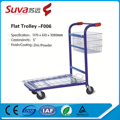 Steel Powder Coating Double Baskets Shopping Trolley Cart Handing Basket Trolleys