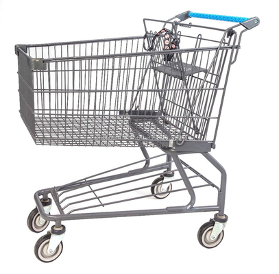 Stainless steel hand push shopping trolley/grocery shopping carts for sale/metal grocery cart