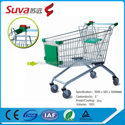 2020 New Style Europe Style Hypermarket Shopping Cart On 4 Wheels