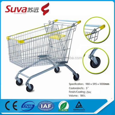 2020 New Style Europe Style Hypermarket Shopping Cart On 4 Wheels