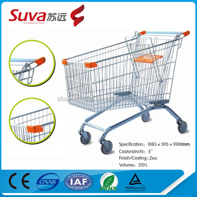 2020 New Style Europe Style Hypermarket Shopping Cart On 4 Wheels