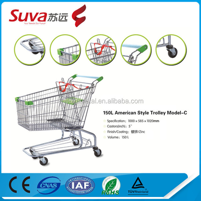 2020 New Style Europe Style Hypermarket Shopping Cart On 4 Wheels