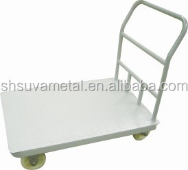 Metal Warehouse Flat Trolley Cart Logistic Table Trolley With Wheel Customer-made available