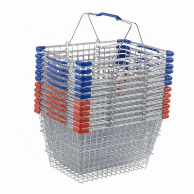 流行の手持ち型のスーパーマーケットの買物かごは色の品質保証をカスタマイズした